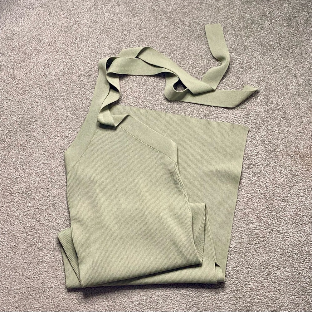 Wilfred Olive Knit Halter Dress